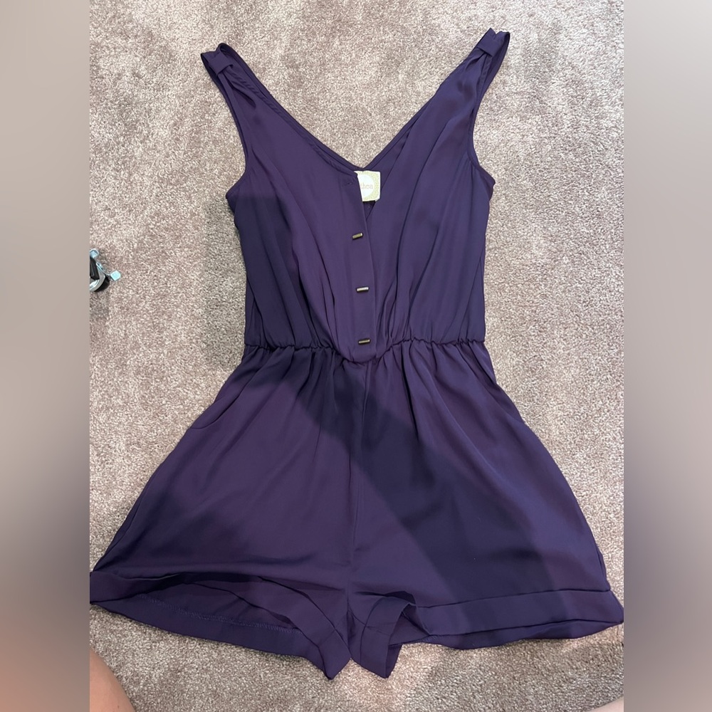Stylish Purple Sleeveless Romper